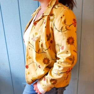 Dupioni Embroidered Floral Mother of Bride Wedding Formal Easter Blazer sz. 12P